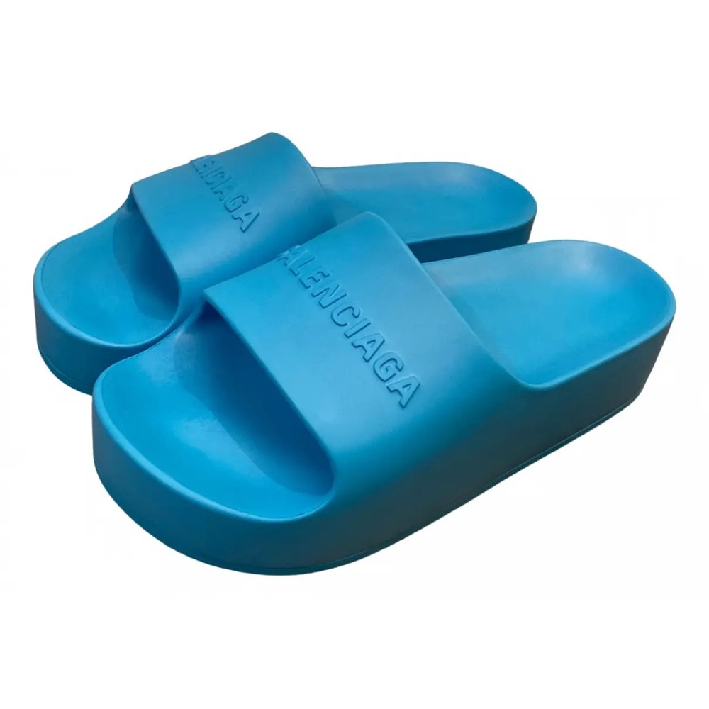 Balenciaga Slides Chunky Platform Slides Women’s Size 9 NEW Neon Blue - Picture 2 of 3